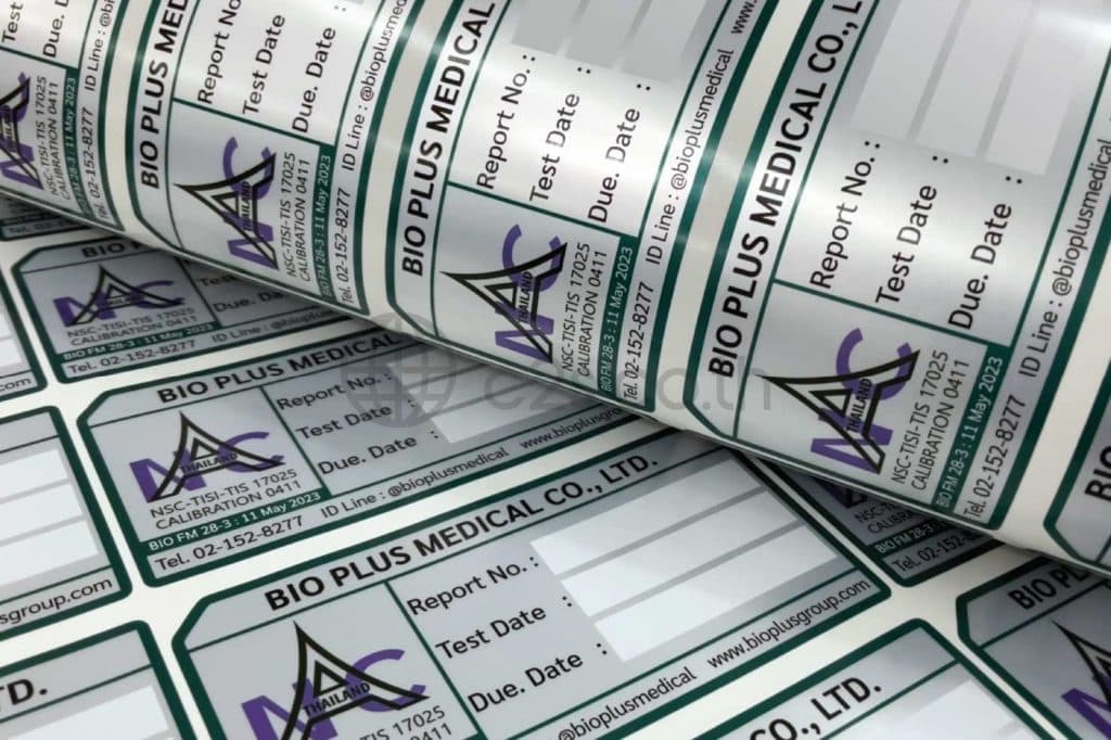 สติ๊กเกอร์ฟอยล์-เงินด้าน-ติดเครื่องมือทางการแพทย์