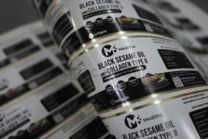 สติ๊กเกอร์ฟอยล์-ติดขวดอาหารเสริม-Black-Sesame-Oil